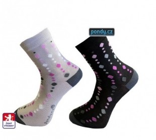 Ponožky PONDY dámské vzorované 3/4 výška lemu