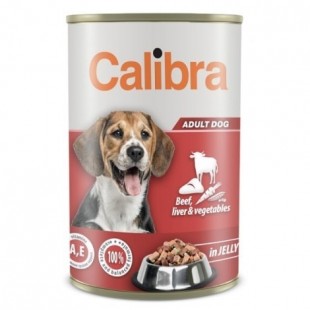 CALIBRA Dog konzerva pro psy hovězí, játra, zelenina v želé NEW 1240g