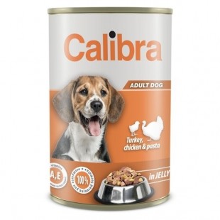 CALIBRA Dog konzerva pro psy krůta, kuře, těstoviny v želé NEW 1240g