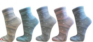 Ponožky PONDY dámské pastelové, jemný proužek, různé barvy