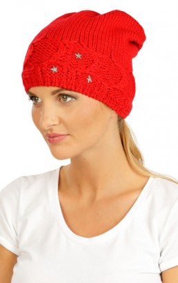 Čepice LITEX dámská pletená červená