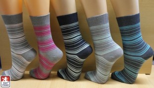 Ponožky PONDY elastické pruhované dámské