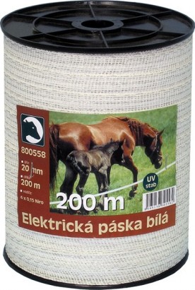 Elektrická páska pro ohradníky STANDARD bílá 20mm/200m