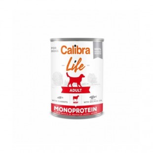 Calibra Dog Life Adult Beef with carrots konzerva pro psy hovězí s mrkví 400g