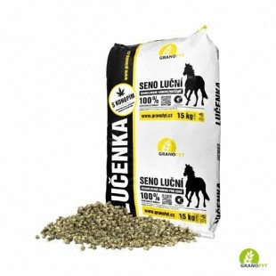Seno LUČENKA S KONOPÍM, granulované krmivo pro koně 15kg