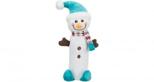 TRIXIE Xmas SNOWMAN, plyšový sněhulák s pet lahví uvnitř hračka pro psy 38 cm