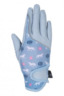 HKM Bria jezdecké rukavice dětské světle modré