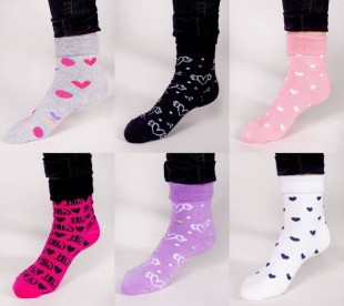 Dětské ponožky froté vzorované různé barvy