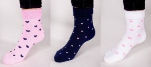 Dětské ponožky froté Srdíčka různé barvy