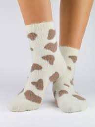 Ponožky dámské jemné s vzorované krémové 36-41