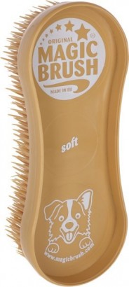 MagicBrush Soft kartáč plastový jemný žlutý pro psy