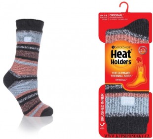 HEAT HOLDERS Twist Stripe dámské termoponožky 37-42