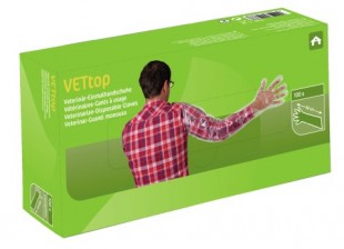 VETtop 5-prsté vyšetřovací rukavice pro skot, 100ks
